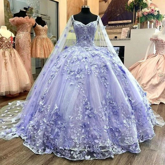 Gorgeous Blue A Line Tulle Ball Gown Prom Evening Dress - Bild 4