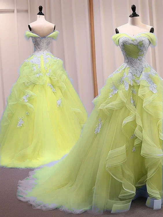 A Line Sweetheart Neck Off Shoulder Long Blue Prom Dresses - Bild 6