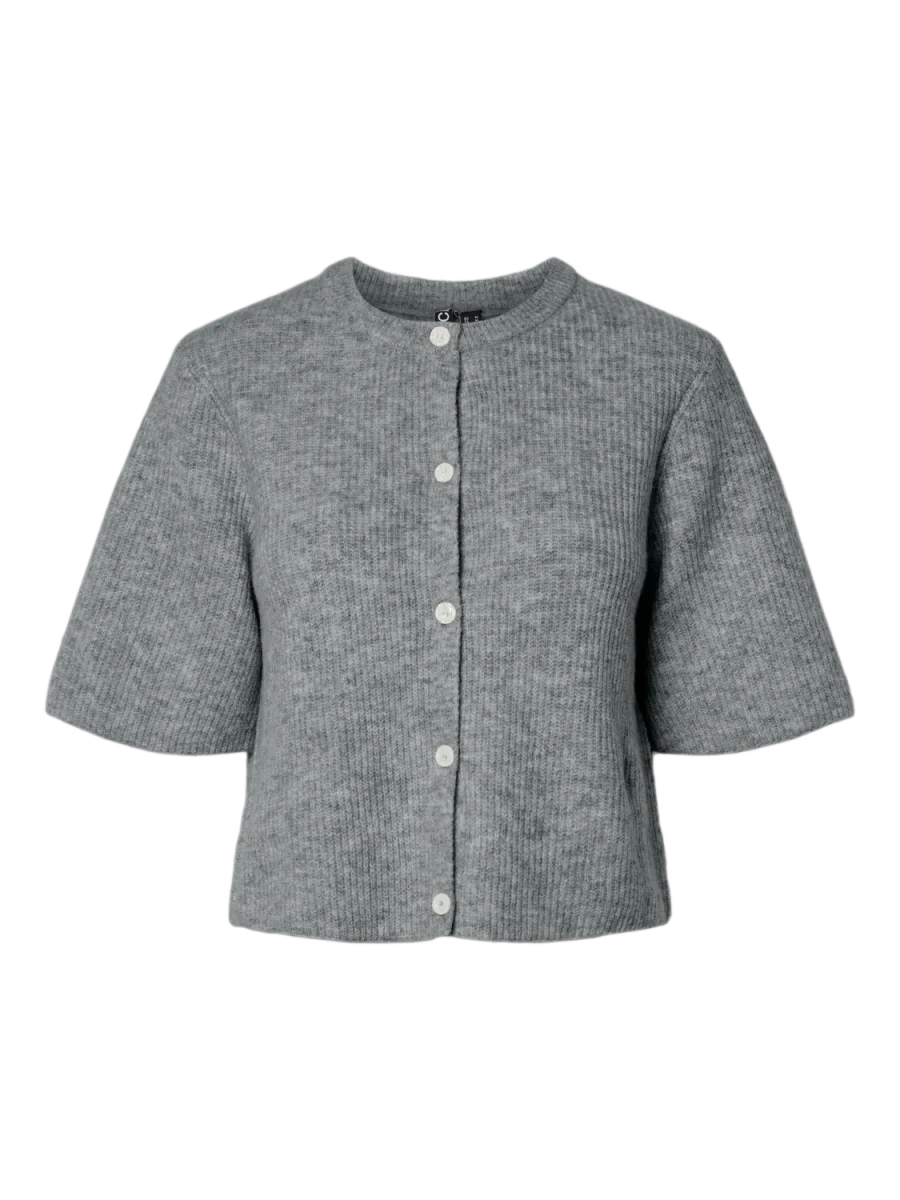 PCSILLY Knit Cardigan - Medium Grey Melange