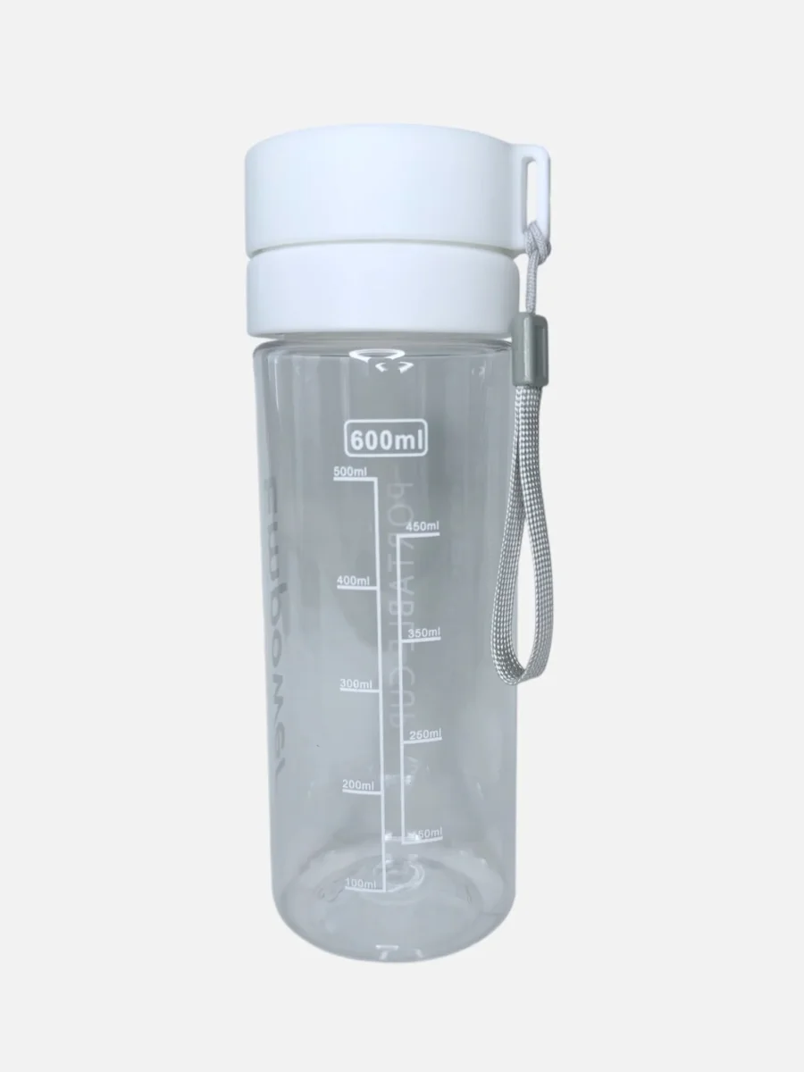 2-in-1 Water & Shaker Bottle 600 ml White - Bild 3