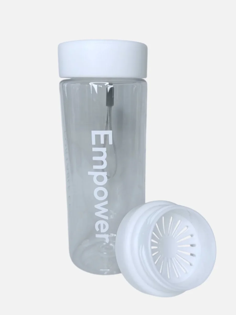 2-in-1 Water & Shaker Bottle 600 ml White
