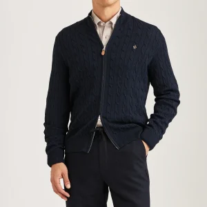 Merino Cable Zip Cardigan