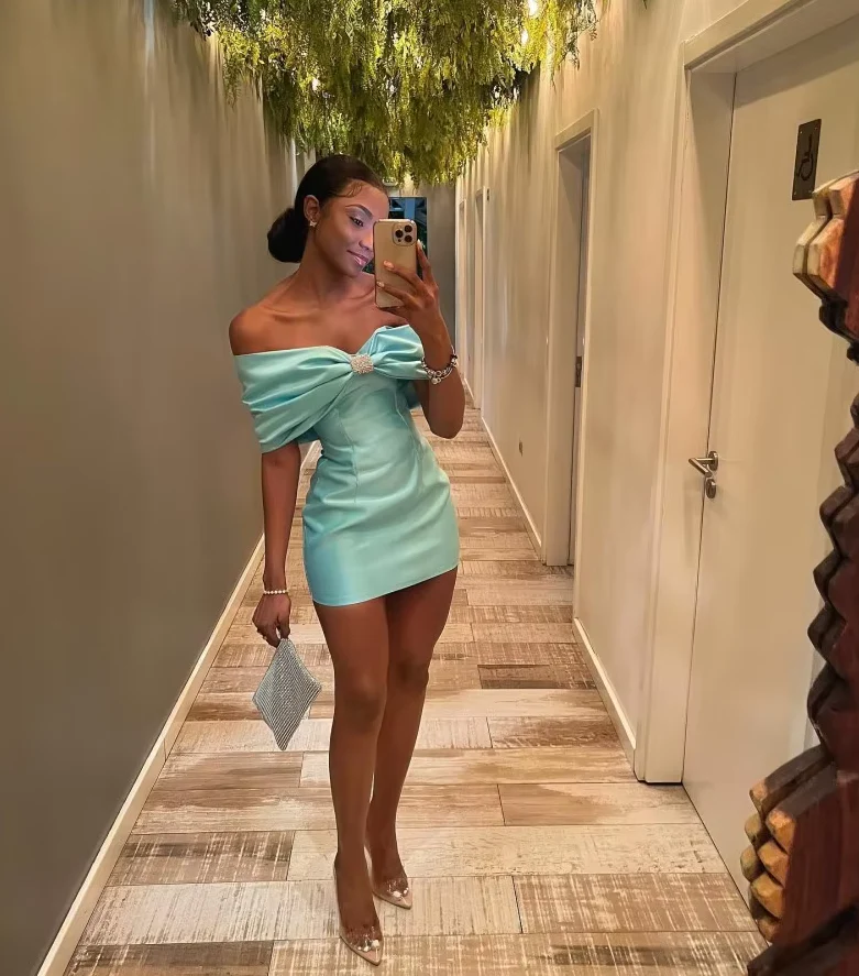 Elegant Tiffany Blue Prom Short Homecoming Dress - Bild 3