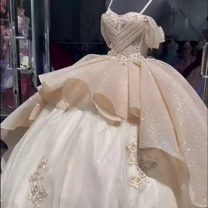 Luxury Quinceanera Ball Gown Prom Dress with Applique Corset