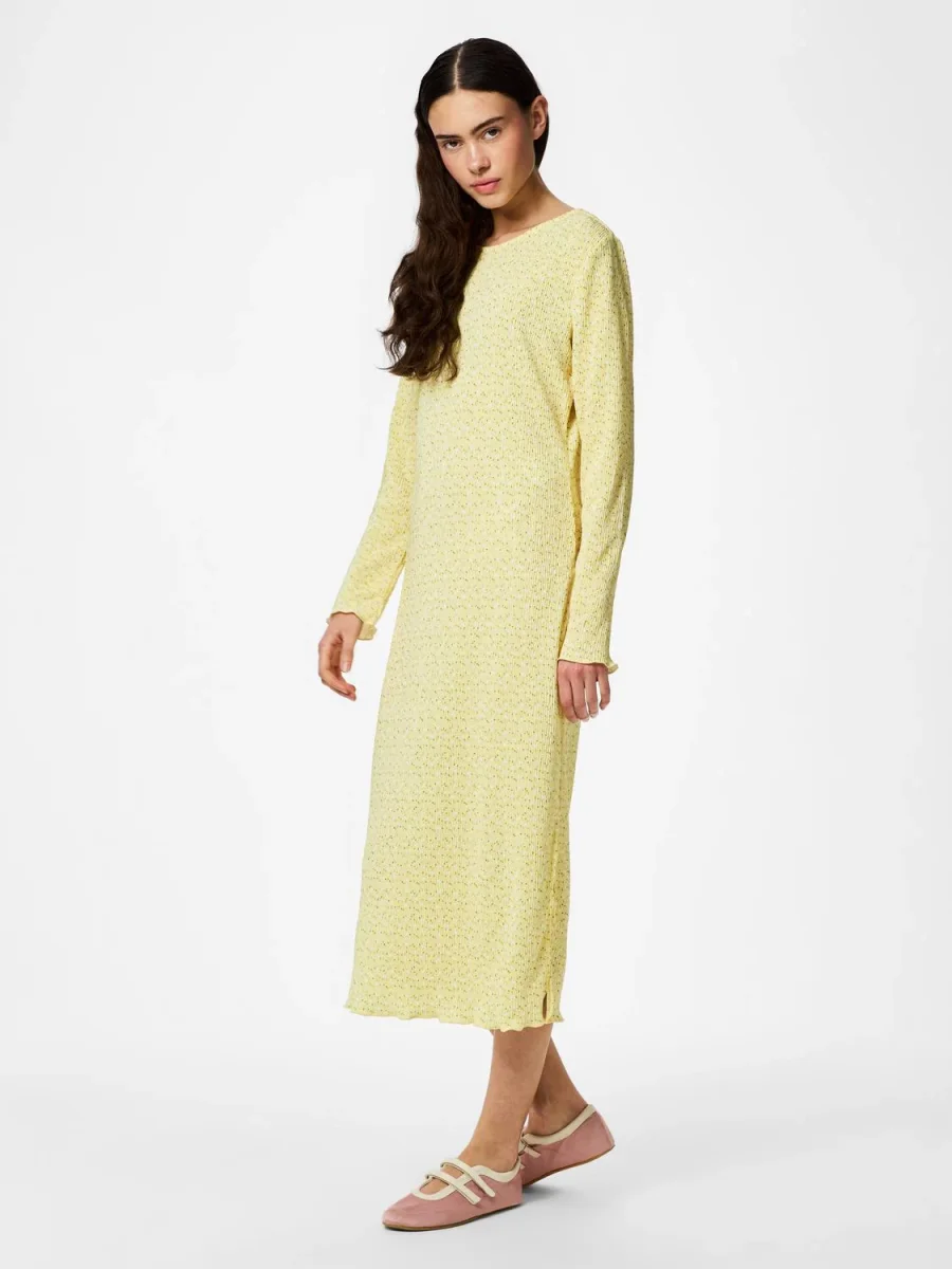 PCFLORA Midi Dress - French Vanilla - Bild 3