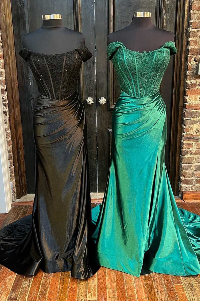 Mermaid Lace Off-the-Shoulder Long Corset Formal Dress with Slit - Bild 2