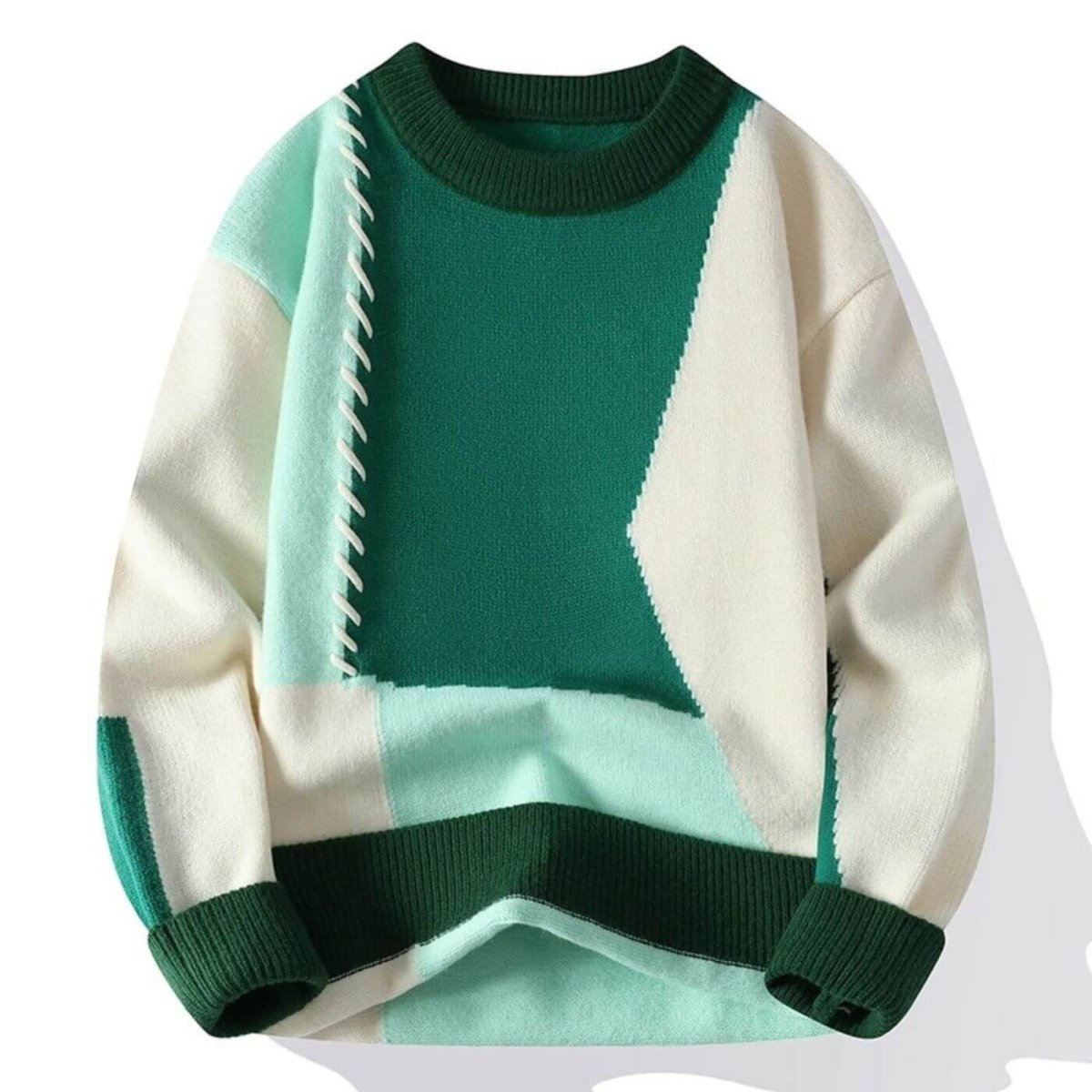Enzo – Snygg Premium Tröja med Patchwork - Bild 4