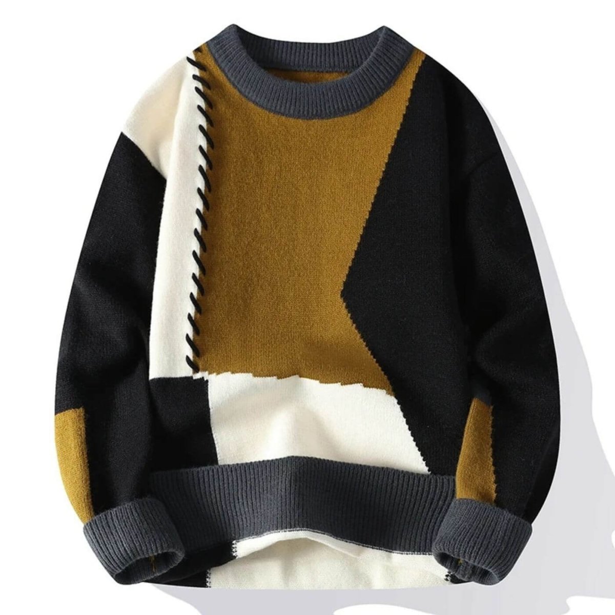 Enzo – Snygg Premium Tröja med Patchwork - Bild 6