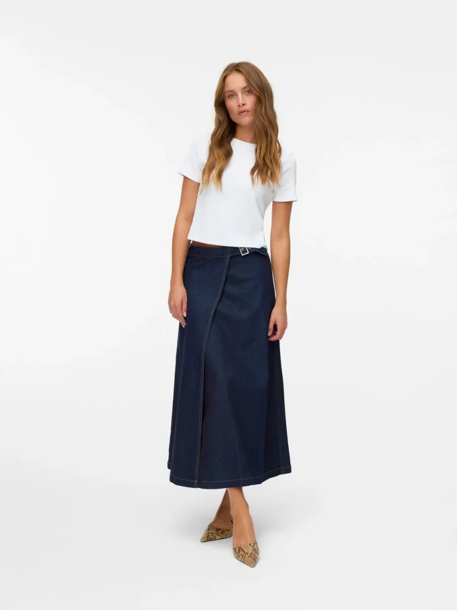 VMCALISTA Long Skirt - Dark Blue Denim