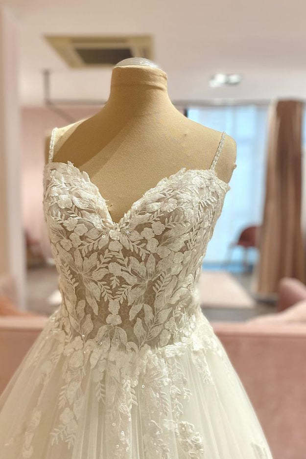 Elegant Lace Open Back Long Mermaid Wedding Dress with Sleeves - Bild 5