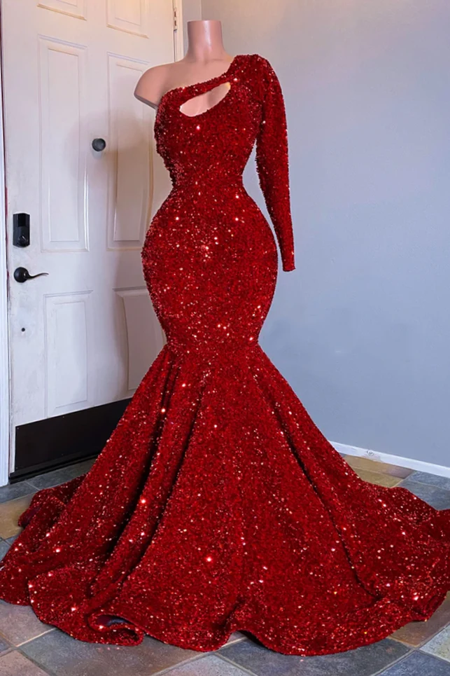 Elegant Long Sleeve Sequin Mermaid Prom Dress Formal Evening Gown - Bild 3