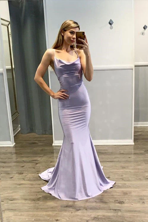 Elegant Light Purple Spaghetti-Strap Mermaid Prom Dress for Special Occasions - Bild 3