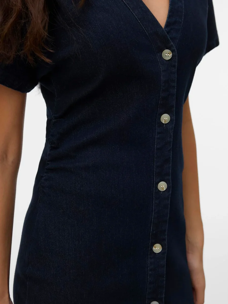 VMSANNI Long Dress - Dark Blue Denim - Bild 4
